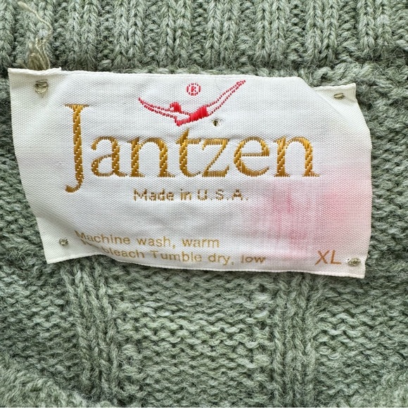 Vintage Jantzen Fair Isle Sweater Mens XL Nordic Snowflake Pattern Crewneck Mock - Picture 3 of 4